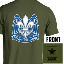 Load image into Gallery viewer, 82nd Airborne US Army Unit T-Shirt, 82nd Airborne logo, US Army gift ideas for men, Army gifts men or women 82nd Airborne 82nd Airborne Division army green
