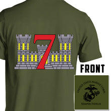 Load image into Gallery viewer, 7th Engineer Support Battalion USMC Unit T-Shirt, 7th ESB USMC Unit Logo, USMC gift ideas for men, Marine Corp gifts men or women
