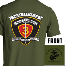 Load image into Gallery viewer, 1st Bn 3rd Marines USMC Unit T-Shirt, 1st Bn 3rd Marines logo, USMC gift ideas for men, Marine Corp gifts men or women 1st Bn 3rd Marines
