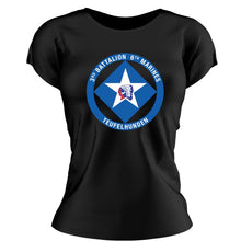 Load image into Gallery viewer, Third Battalion Sixth Marines, (3/6) Marines USMC Unit ladie&#39;s T-Shirt, 3/6 USMC Unit logo, USMC gift ideas for women, Marine Corp gifts for women 3rd Battalion 6th Marines
