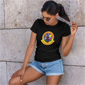 1st Bn 9th Marines Women's Unit Logo T-Shirt, 1/9 Marines logo, 1st Bn 9th Marines USMC