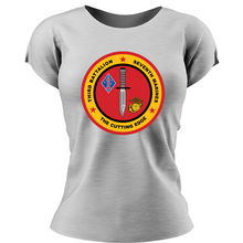 Load image into Gallery viewer, 3rd Bn 7th Marines Women&#39;s USMC Unit T-Shirt, 3rd Bn 7th Marines logo, USMC gift ideas for women, Marine Corps gifts women
